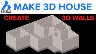 BricsCAD 3D HOUSE PART1  BricsCAD Architectural Modeling [upl. by Stroud]