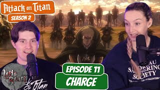 ERWIN LEADS A CHARGE  Attack on Titan Season 2 Reaction with my Girlfriend  Ep 11 quotChargequot [upl. by Farro281]