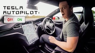 Testing Teslas Autopilot System At 70mph [upl. by Nedearb]