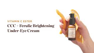 Vitamin C Ester CCC  Ferulic Brightening UnderEye Cream Application Tutorial [upl. by Noeht622]