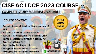 CISF AC LDCE 2023 COURSE [upl. by Wise]