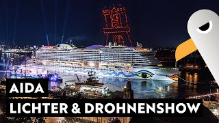 AIDA 💋 Lichter amp Drohnenshow ⚓️ 835 Hafengeburtstag Hamburg [upl. by Amena]