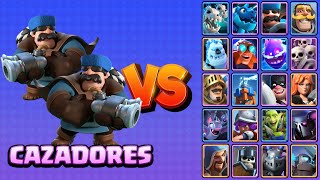 2 CAZADORES vs TODAS LAS CARTAS  Clash Royale [upl. by Ohce]