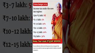 Budget 2024 budget2024 taxslab [upl. by Yelnik]