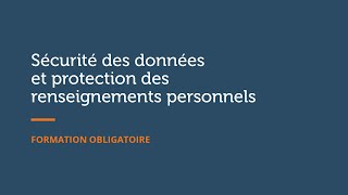 Sécurité des données et protection des renseignements personnels [upl. by Essilevi]