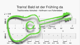 Gitarre Trarira Bald ist der Frühling da Tabulatur Melodie Akkorde Text [upl. by Starr585]