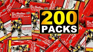 Opening 200 Packs of 202324 Upper Deck Tim Hortons Hockey Cards  NHL Trading Cards [upl. by Nedroj309]