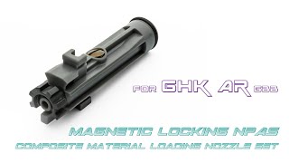 【RATECH】Magnetic Locking NPAS composite material loading nozzle set for GHK AR GBB debut [upl. by Eric]