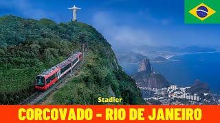 Cab Ride Corcovado Rack Railway Rio de Janeiro  Brazil train drivers view 4K [upl. by Vivica]