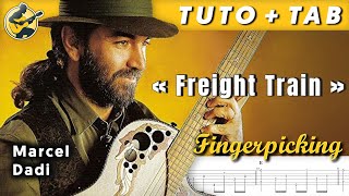 quotFreight Trainquot  MARCEL DADIELIZABETH COTTEN ♦ TUTO  TAB ♦ Guitare Acoustique Fingerpicking [upl. by Oinotla]