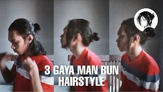 3 GAYA RAMBUT GONDRONG MAN BUN Hairstyle [upl. by Curr238]