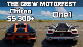 The Crew Motorfest  Bugatti Chiron Super Sport 300 vs Koenigsegg One1  Drag Race [upl. by Trixi]