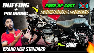 FREE BUFFING ND POLISHING ON NEW STANDARD 2024 FROM ROYAL ENFIELD SHOWROOM FREE OF COST [upl. by Scibert300]