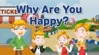 Why Are You HappyㅣEnglish Conversationㅣ상황극ㅣ영어대화ㅣ기초영어ㅣ유아 초등 영어 [upl. by Heyward]