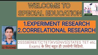 RESEARCH METHOD 1 EXPERIMENT RESEARCH 2CORRELATION RESEARCH [upl. by Ullund]