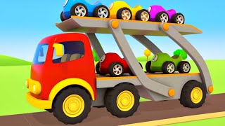 Helper cars full episodes cartoons for kids Street vehicles amp car transporter Racing cars for kids [upl. by Rodgiva193]