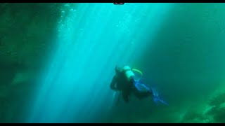 DEVILS DEN Sun Beams Raw Video Footage 12123 devilsden scubadivingaddicts scubatravel [upl. by Griswold64]