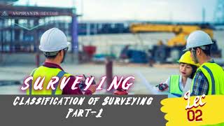 Lec02  Classification of Surveying Part 1 Surveying SeriesCivil Engineering [upl. by Travers155]