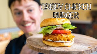 CRISPY CHICKEN BURGER – Den bedste kyllingeburger [upl. by Kornher]