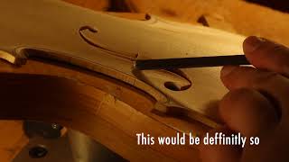 Violin making fluting the lowering wing of sound hole∙violin sound hole structure [upl. by Seleta]