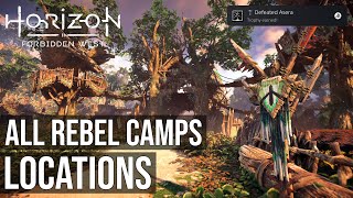 All Rebel Camps Locations and Walkthrough Defeated Asera Trophy  Horizon Forbidden West [upl. by Anikram252]