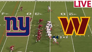 🔴LIVE NFL 🔴New York Giants VS Washington Commanders NFL SEASON NFL LIVESTREAM NFL Madden [upl. by Sawtelle]