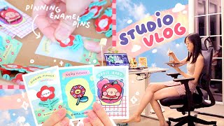 ☀ STUDIO VLOG ☀ New Enamel Pins Settling Into New Home Posca Drawings amp more [upl. by Yrod]