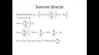 Espaces vectoriels partie 10  Somme directe [upl. by Sholes318]