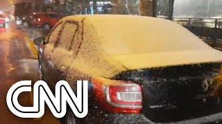 Neve cai em Gramado e em cidades do Rio Grande do Sul  CNN PRIME TIME [upl. by Enavi]