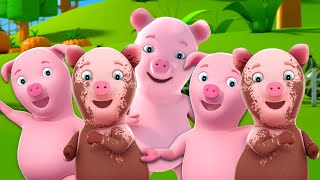 Five Little Piggies Jumping On The Bed Song for Children by Kids Tv Little Show [upl. by Eniawed]