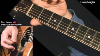 HAVA NAGILA Acoustic Guitar Lesson  TAB by GuitarNick [upl. by Dion]