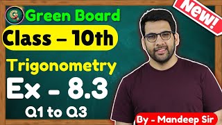 Class  10 Ex  83 Q  123 Trigonometry  New NCERT CBSE  Trigonometry class 10 [upl. by Hsirrehc]