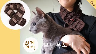 쁘띠목도리 뜨기 코바늘  뜨개실 3800원 소프트롤 제작  작고 가벼운 쁘띠머플러 목도리 뜨개질  Knit a Mini Scarf  손뜨개 뜨개 초보 [upl. by Enyamert]