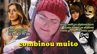 REACT TATE MACRAE TAYLOR SWIFT VS SLIPKNOTKORN PSYCHOSOCIAL BABY E INTO NUMB YOU  Cortes da Bel [upl. by Crespi35]