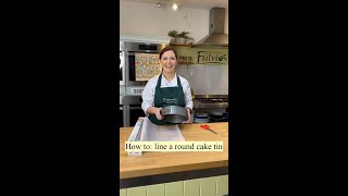 Kitchen Hack How to line a round cake tin [upl. by Anaujait]