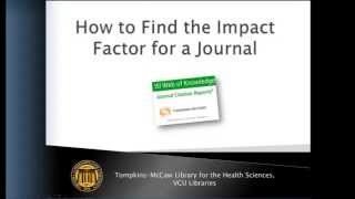 How to Find the Impact Factor for a Journal [upl. by Alatea]