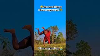 😭one hand flipper 😭Please support me 😭😭stunt flip handicap please support subscribe [upl. by Selim491]