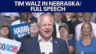 Tim Walz in Nebraska FULL SPEECH [upl. by Lessard601]