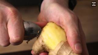 How to Prep Ginger Using a Spoon and Fork  Food amp Wine [upl. by Broddy]