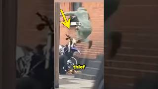 Thief Gets Instant Karma Trying to Steal Dirt Bike 😡 shorts [upl. by Adekan]