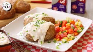 Soured Cream amp Chive Jacket Potatoes Recipe by YES I CAN COOK [upl. by Iznek]