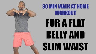 30Minute Flat Belly and Snatched Waist Workout  Walk at Home 🔥250 Calories🔥 [upl. by Yrneh263]