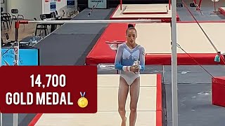 Kaylia Nemour 🇩🇿 Gold Medal 🥇 Barres  Uneven bars  2022 Arab Championships [upl. by Akerley]