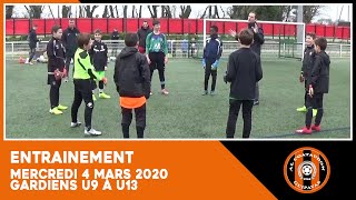 ⚽️ U9 à U13  Entrainement des gardiens du 4 mars 2020 ⚽️ [upl. by Bueschel719]