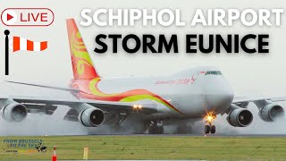 Live  STORM EUNICE SCHIPHOL AIRPORT [upl. by Bluefield987]