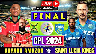 LIVE CPL FINAL  Guyana Amazon Warriors vs Saint Lucia Kings Final 2024 live gaw vs slk final [upl. by Washington]