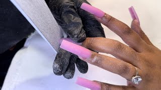 Acrylic Nails Tutorial  How to do a full set of nails  nails for beginners [upl. by Lenz]