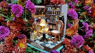 DIY miniature dollhouse kit Transit Coffee Hongda craft court of happiness handmade mini cabin [upl. by Onateyac]