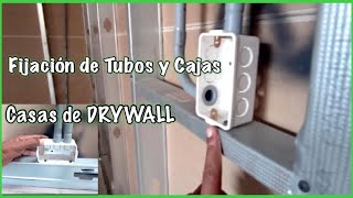 Cómo fijar las cajas y los tubos en una construcción de DRYWALL  PUNTOS DE LUZ ⚡⚡ [upl. by Moreland149]