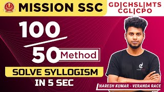 CLICK HERE  Solve SYLLOGISM by 10050 method in 5 Sec TRICKS amp SHORTCUTS Part  1  SSC Exam [upl. by Pliner]